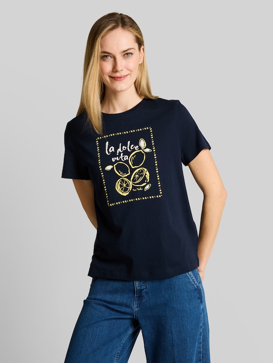 Printed T-shirt - sky captain blue