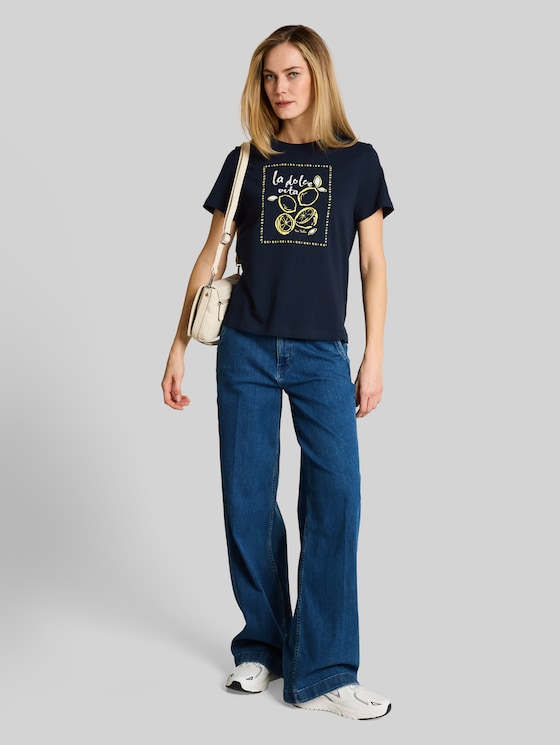 Printed T-shirt - sky captain blue