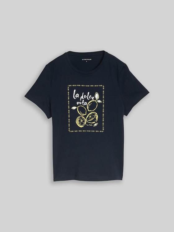 Printed T-shirt - sky captain blue