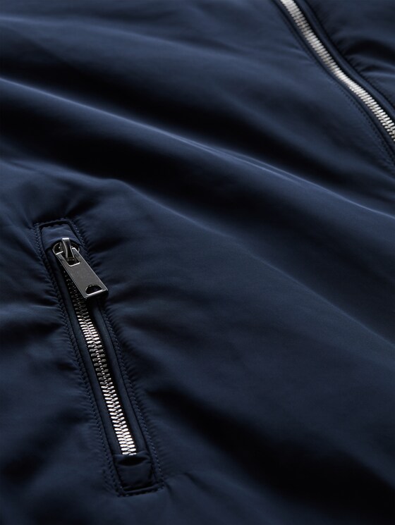 Plus Size - 2-in-1 reversible jacket with bomber collar - sky captain blue