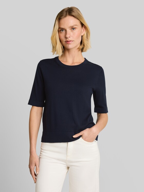 Knitted jumper with silk blend - sky captain blue