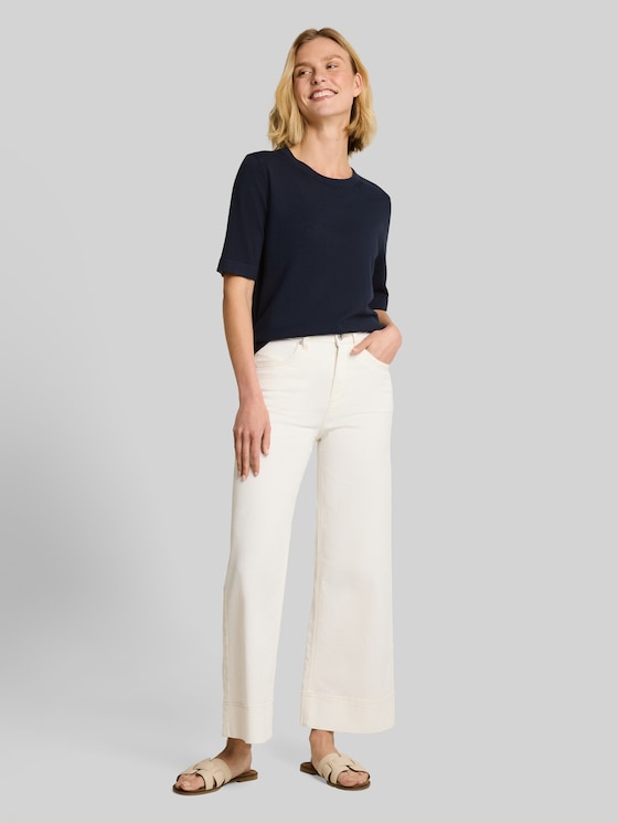 Knitted jumper with silk blend - sky captain blue