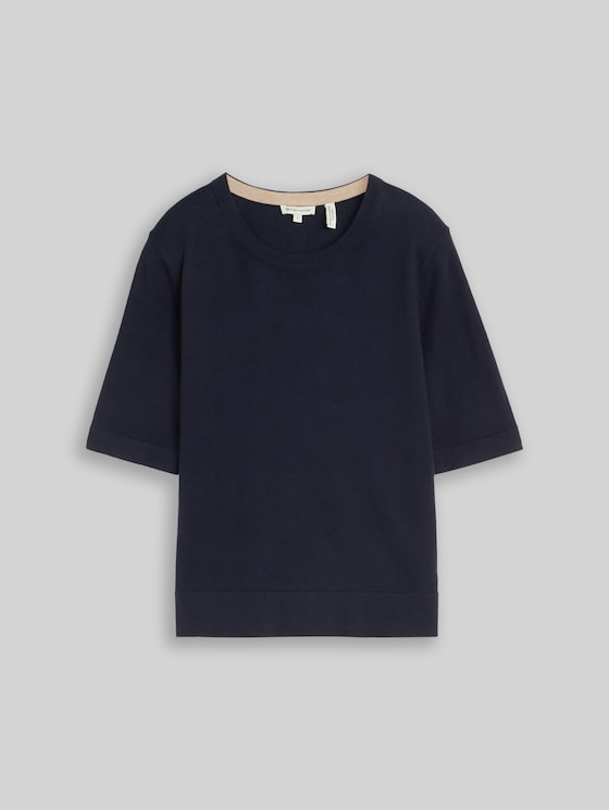 Knitted jumper with silk blend - sky captain blue