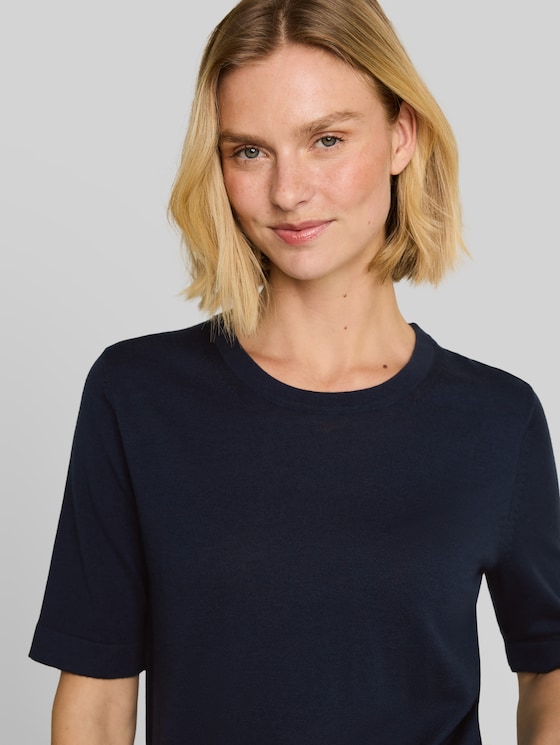 Knitted jumper with silk blend - sky captain blue