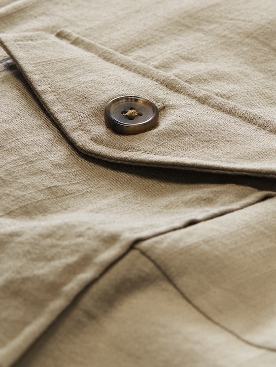 Plus Size - Regular Fit Waistcoat with Chest Pockets - Silver Olive