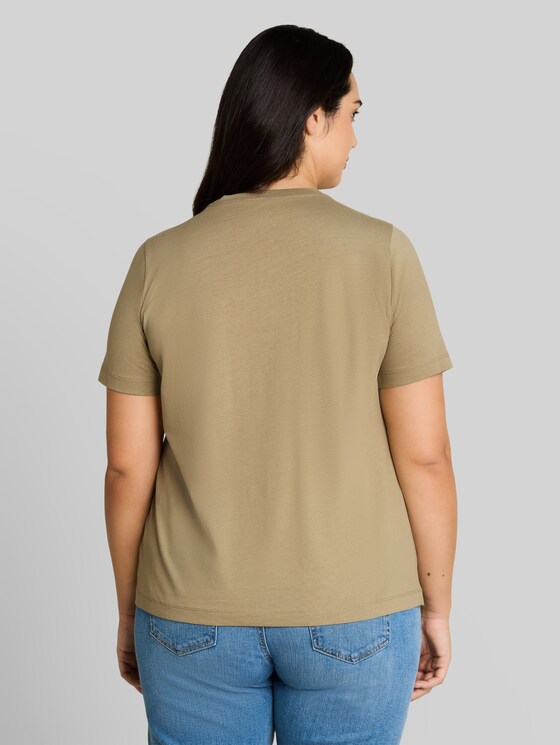 Plus - T-shirt with a print - Silver Olive