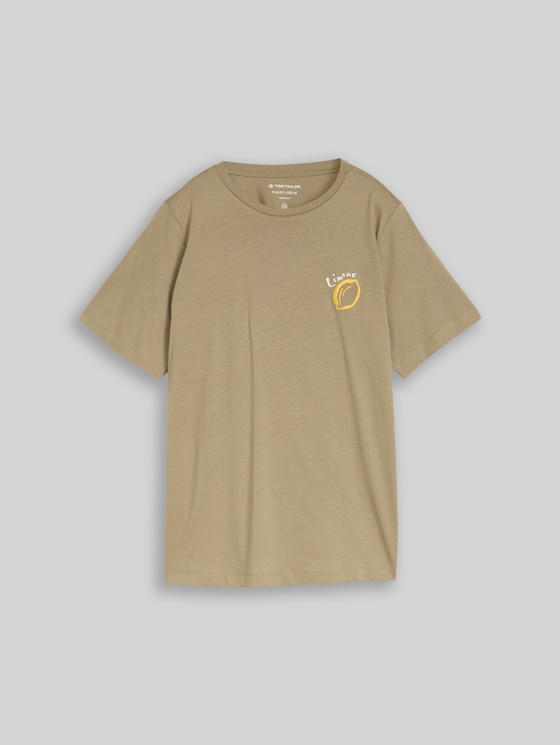 Plus - T-shirt with a print - Silver Olive