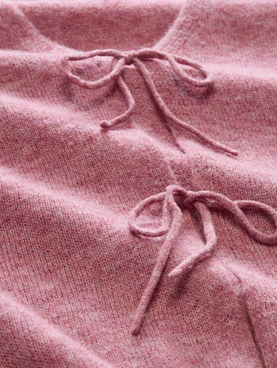 Knitted waistcoat with bows - dusty berry melange