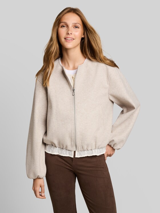 Blouson jacket in a melange look - atmosphere beige melange