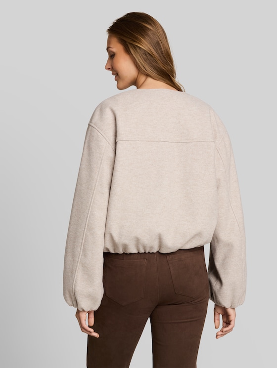 Blouson jacket in a melange look - atmosphere beige melange