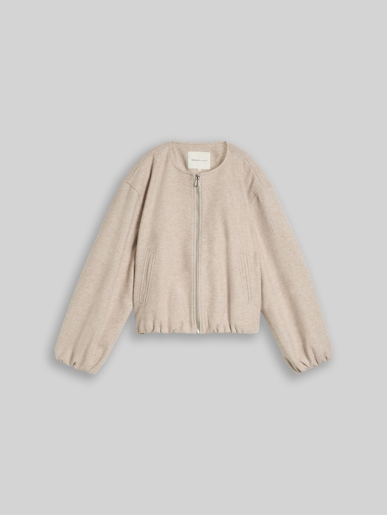 Blouson jacket in a melange look - atmosphere beige melange
