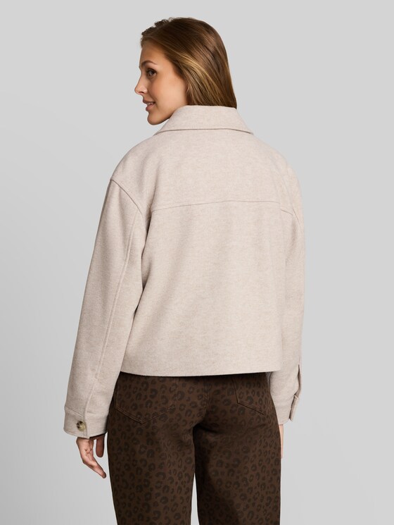 Transitional jacket with collar - atmosphere beige melange