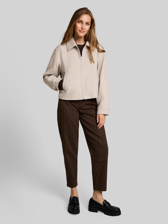 Transitional jacket with collar - atmosphere beige melange