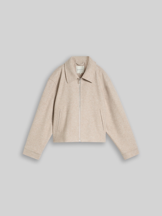 Transitional jacket with collar - atmosphere beige melange