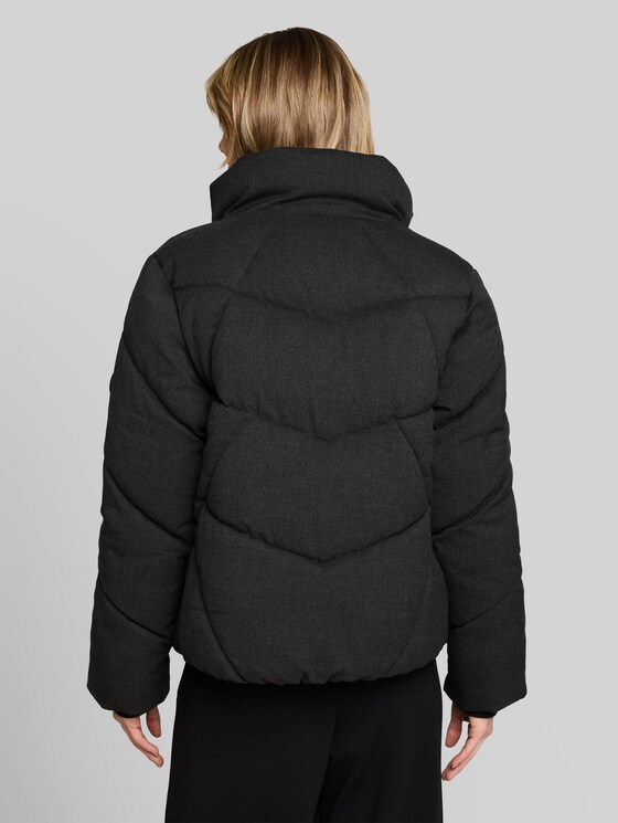 Puffer jacket made from water-repellent fabric - Black Grey Melange