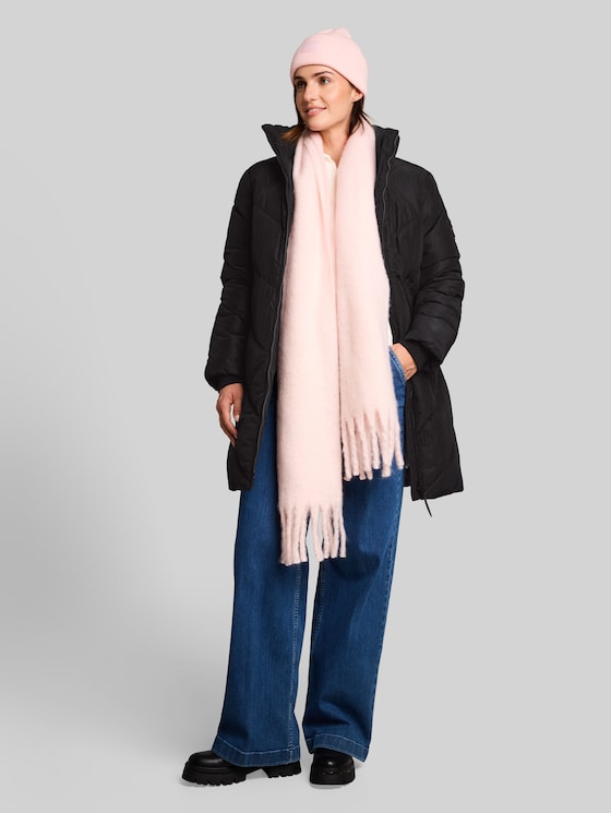 Puffer coat made from water-repellent fabric - deep black