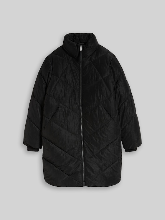 Puffer coat made from water-repellent fabric - deep black
