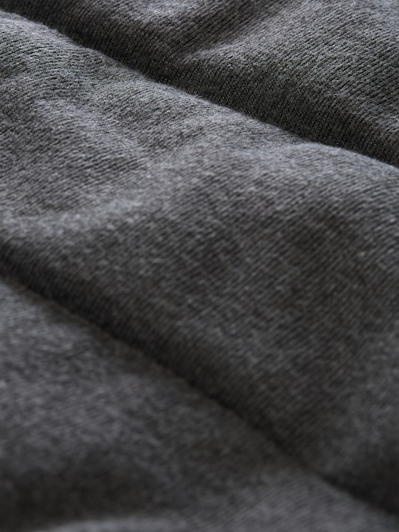 Cosy puffer jacket with stand-up collar - dark coal grey melange