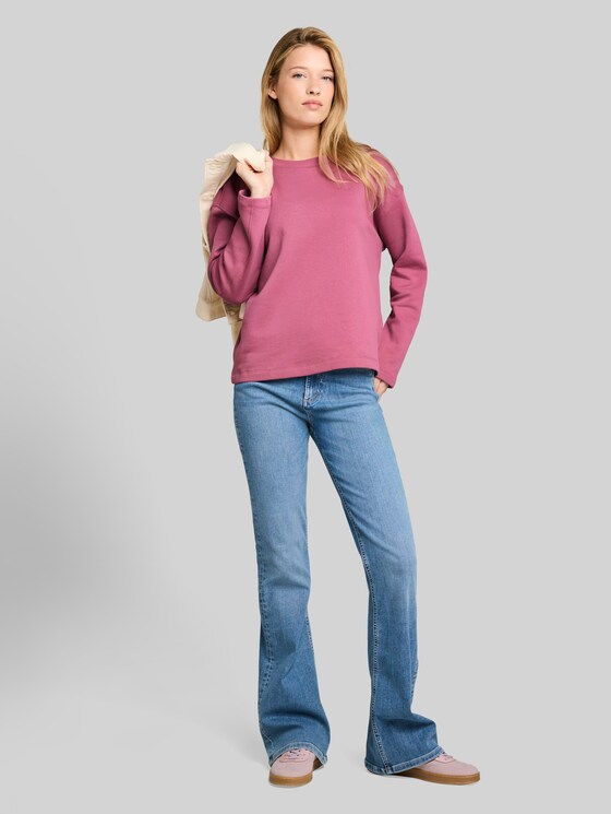 Basic cotton sweatshirt - dusty berry