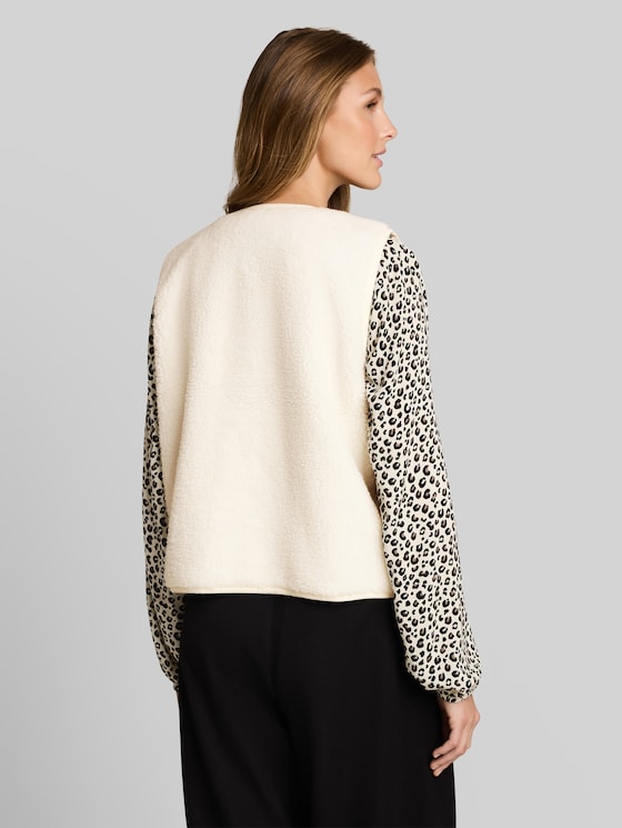 Teddy vest with press-stud fastening - off white