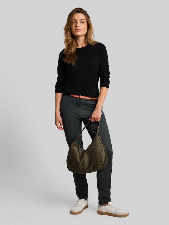 Knitted jumper with cashmere blend - deep black