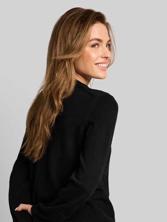 Knitted jumper with cashmere blend - deep black