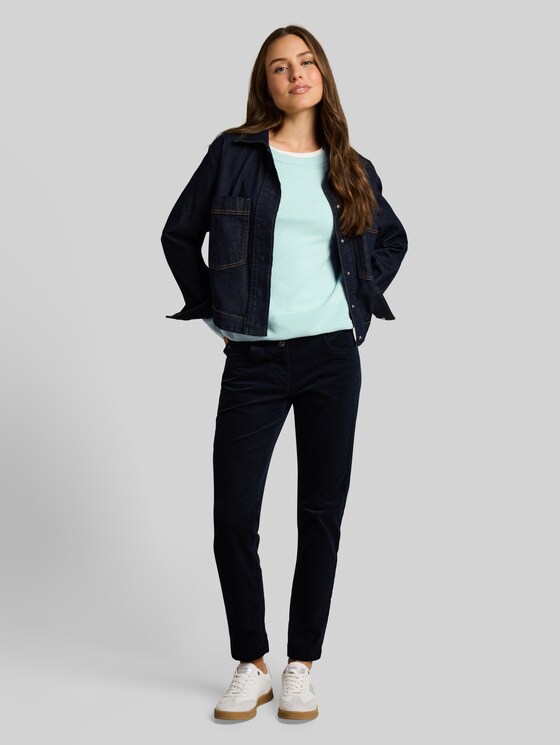 Knitted jumper with cashmere blend - dusty light green melange