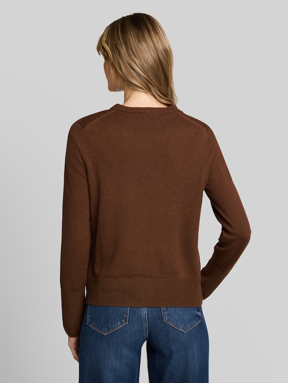 Knitted jumper with cashmere blend - mid camel melange