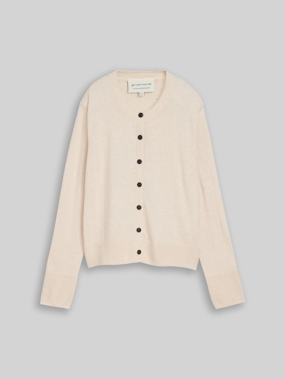 Cardigan with cashmere blend - whisper offwhite melange