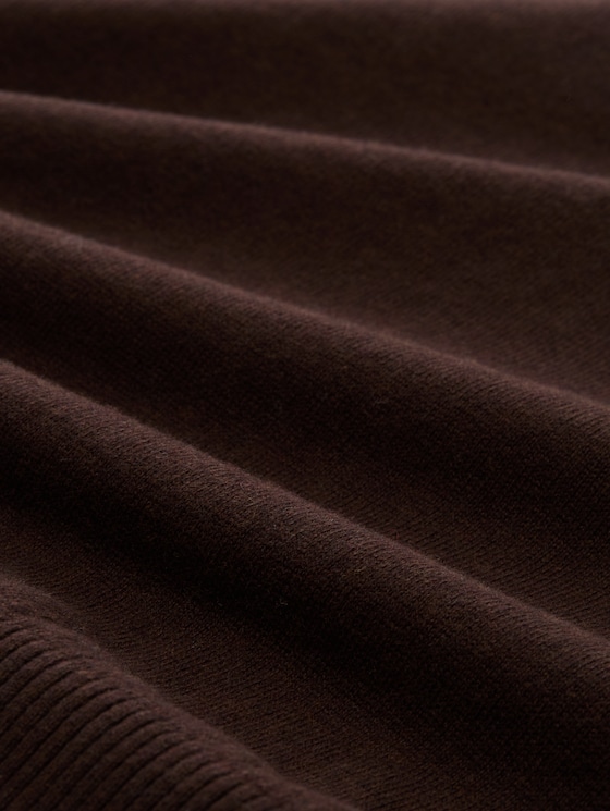 Oversized knitted jumper with cashmere blend - java dark brown melange