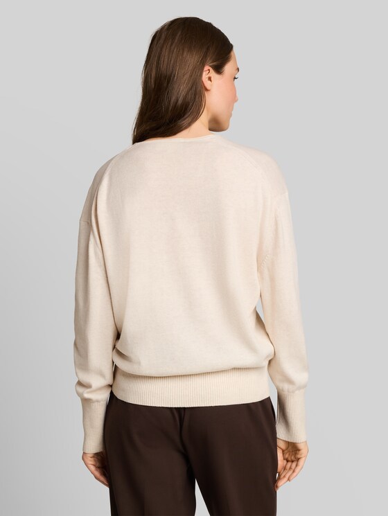 Oversized knitted jumper with cashmere blend - whisper offwhite melange