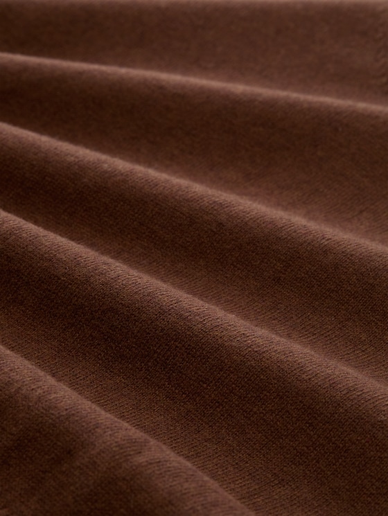 Oversized knitted jumper with cashmere blend - mid camel melange
