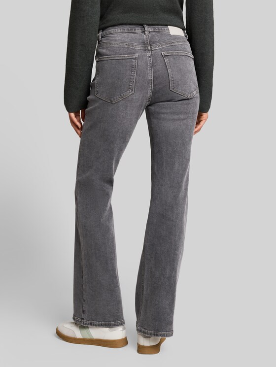 TTSTELLA bootcut jeans with patch pockets - clean mid stone grey denim