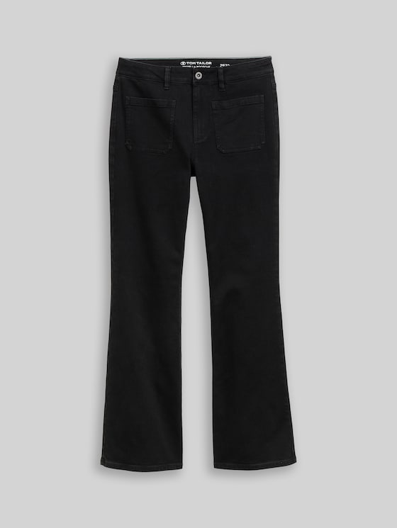 TTSTELLA bootcut jeans with patch pockets - black black denim