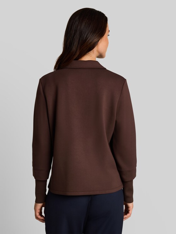 Scuba sweatshirt with a 2-in-1 look - java dark brown