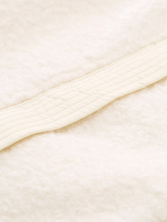 Teddy sweatshirt jacket with stand-up collar - Whisper White