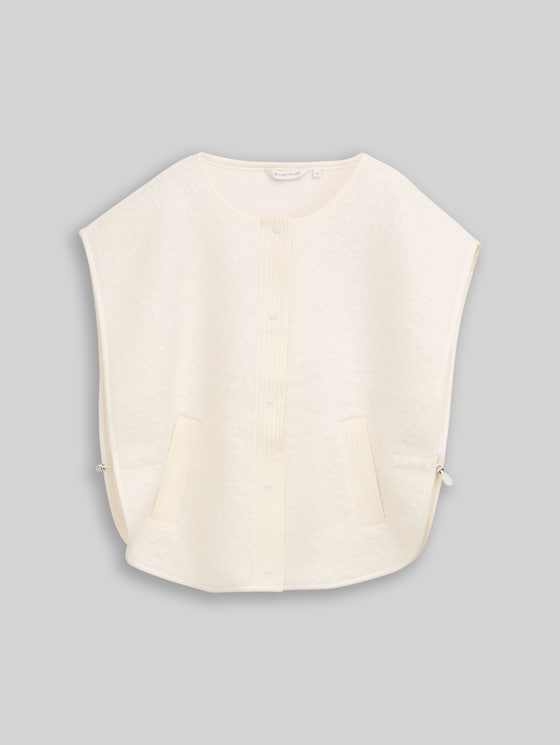Cape-style teddy vest - Whisper White