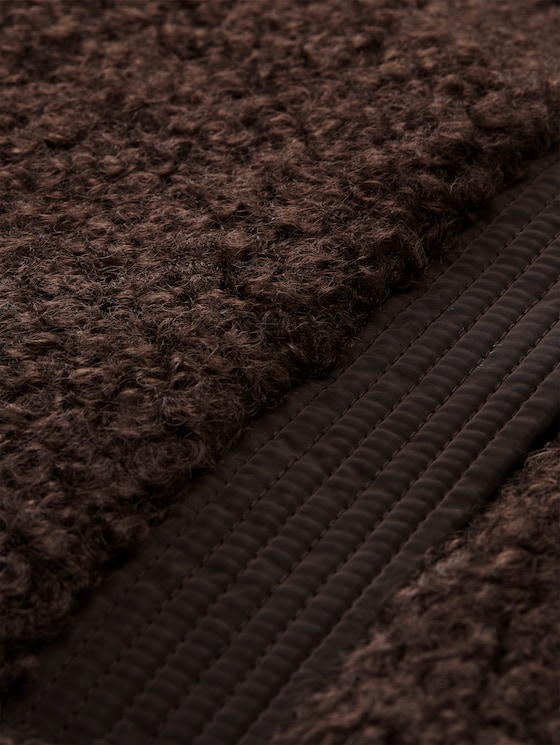 Long-style teddy vest - java dark brown