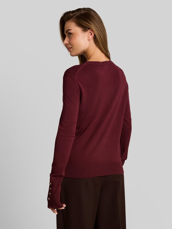Knitted jumper with button detailing - Preppy Plum