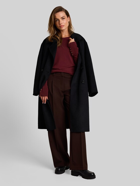 Knitted jumper with button detailing - Preppy Plum