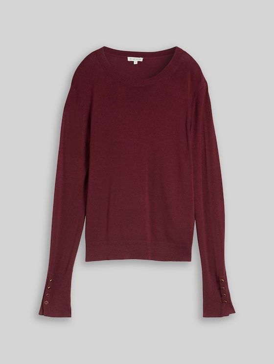 Knitted jumper with button detailing - Preppy Plum