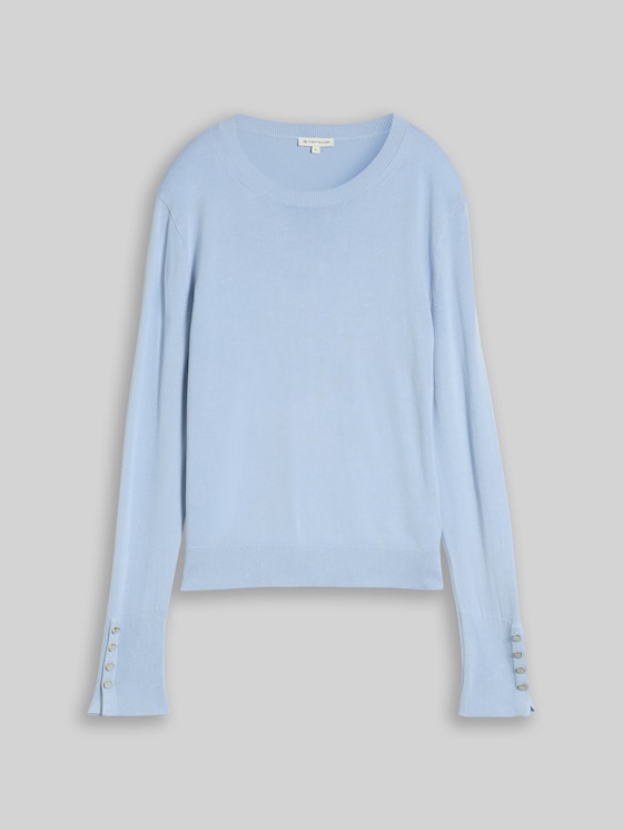 Knitted jumper with button detailing - Kentucky Blue