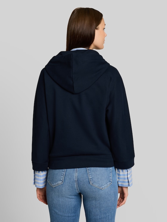 Hooded sweatshirt vest with batwing sleeves - sky captain blue