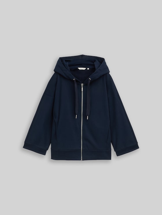 Hooded sweatshirt vest with batwing sleeves - sky captain blue