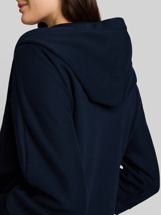 Hooded sweatshirt vest with batwing sleeves - sky captain blue