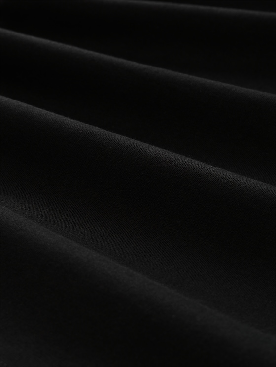 Slim-fit long-sleeved top with a boat neck - deep black