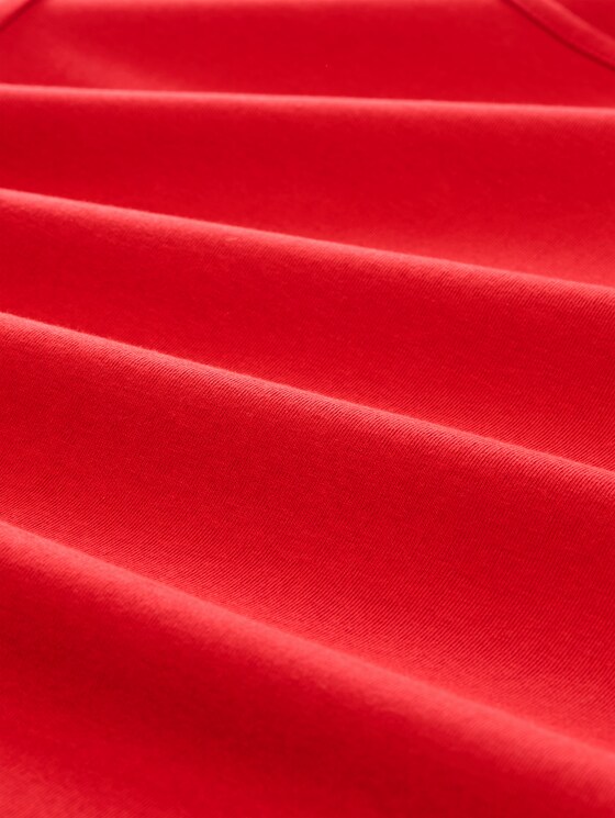 Slim-fit long-sleeved top with a boat neck - soft scarlet red