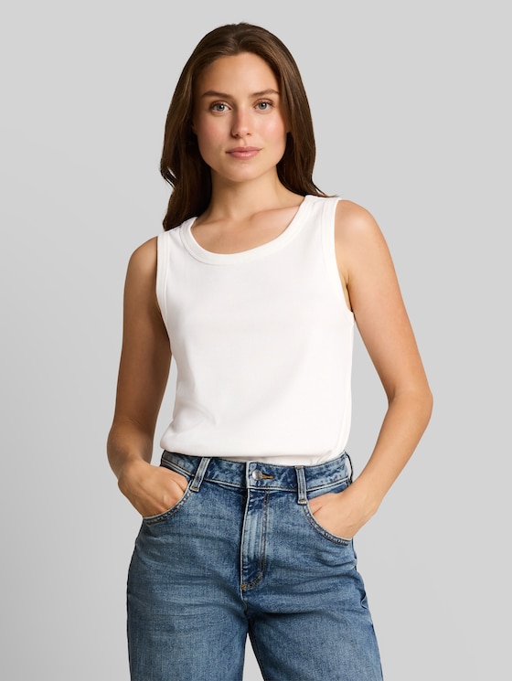 Top with ribbed texture - Whisper White