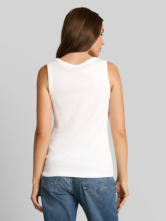 Top with ribbed texture - Whisper White