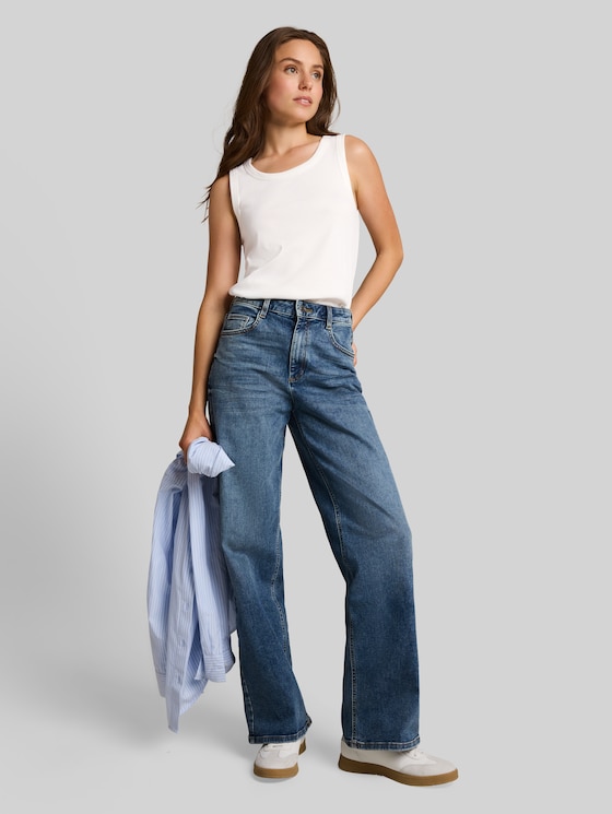 Top with ribbed texture - Whisper White